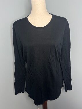 Seg’ments Women’s Black Long-Sleeve Merino Wool Top Sz XL
